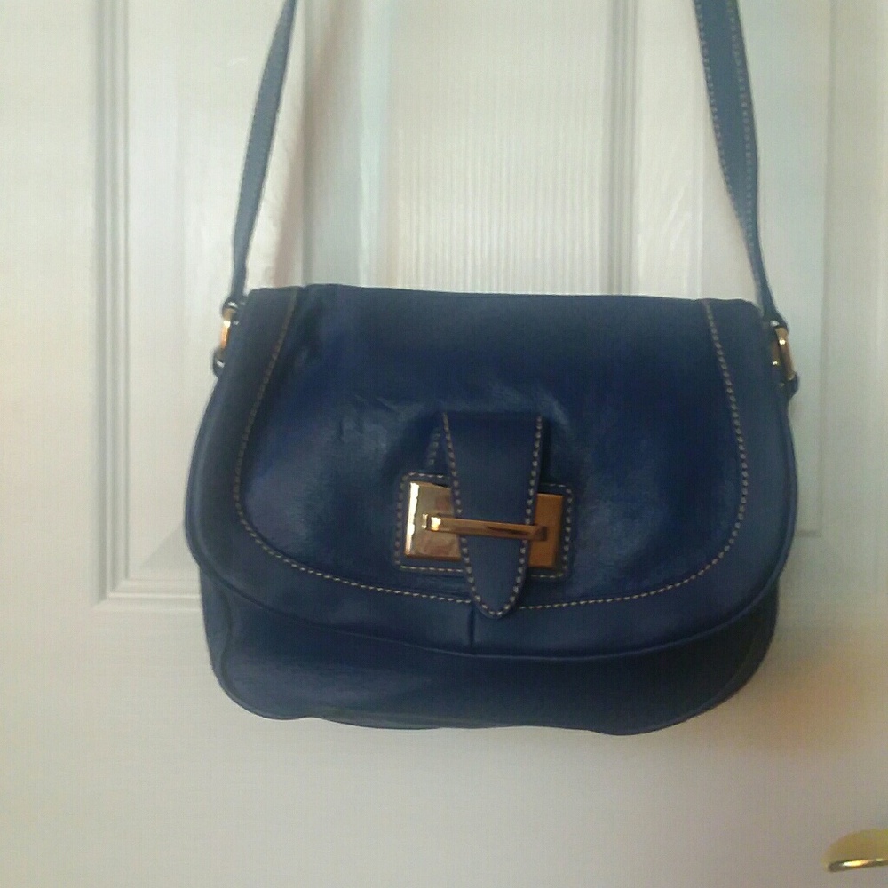 Barr & Barr Blue Leather Crossbody Bag